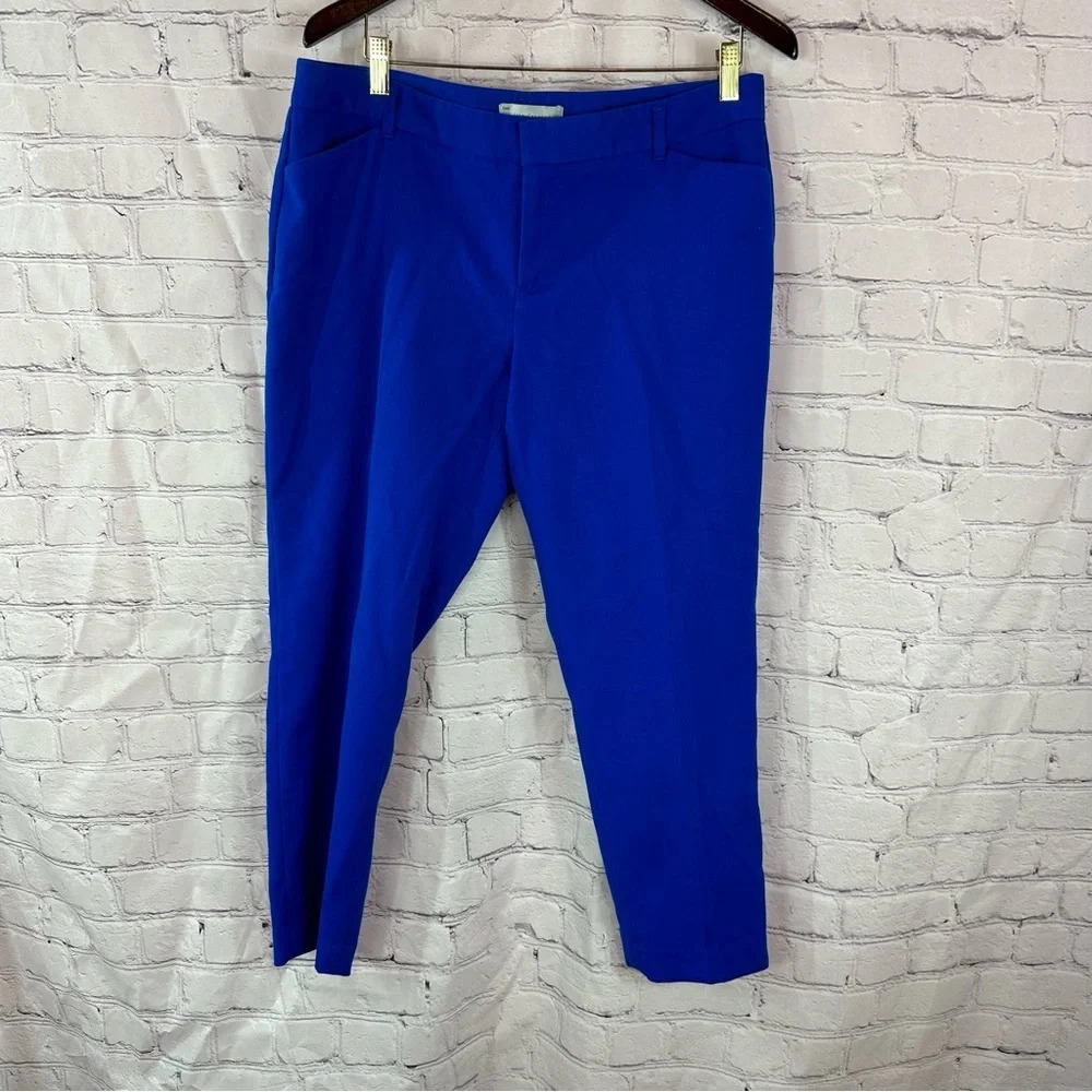 gap slim cropped stretch royal blue pants sz 12 preppy office business